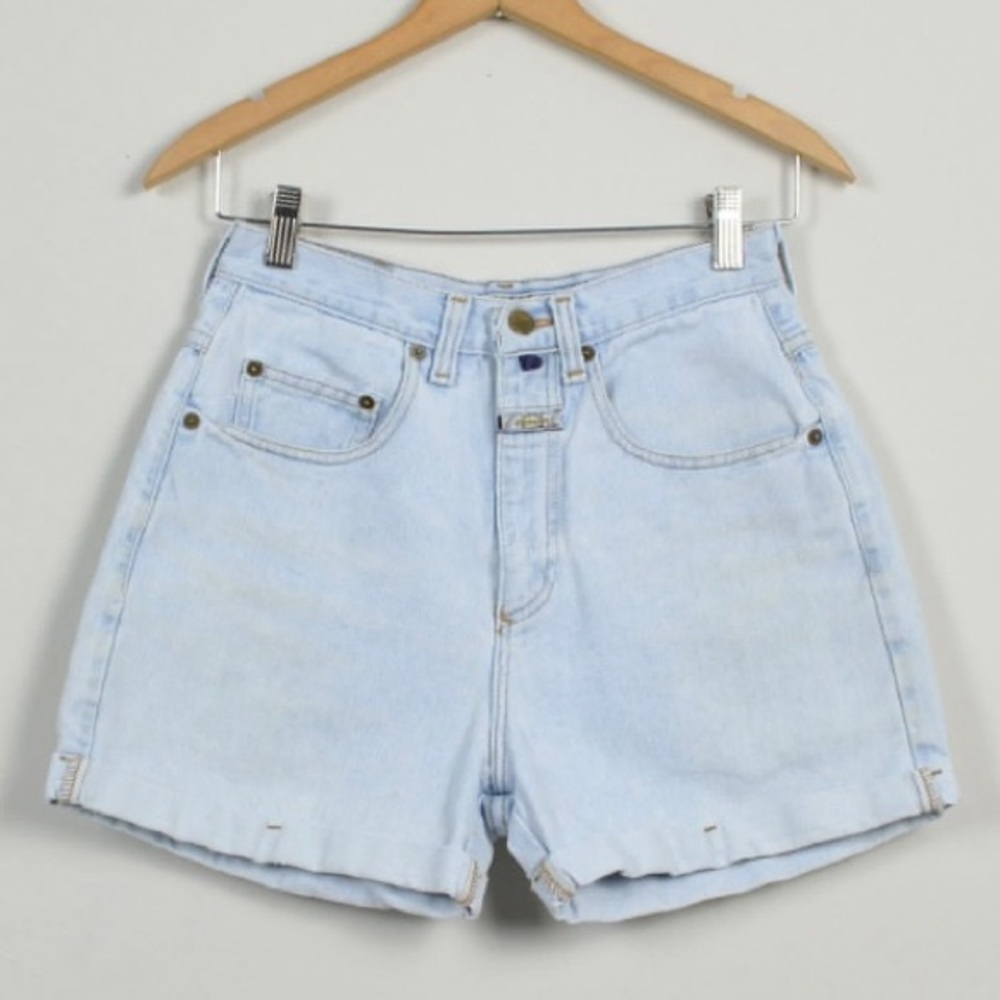 Vintage 90s Marithe Francois Girbaud Light Wash High Rise Denim Shorts - Size 26